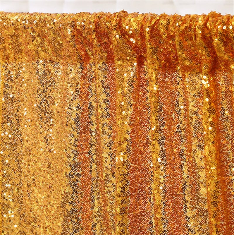 Eternal Beauty Yellow Gold Sequin Backdrop, 10x10 Ft Glitter Background Curtains for Shimmer Photography Party Wedding Birthday Back Drop Decor - Image 3